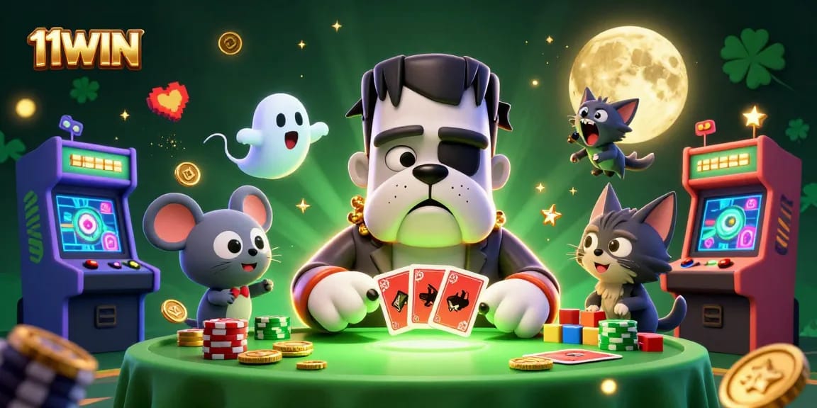 Engage with 11WIN at the casino table with a unique 3D character scene full of excitement.
