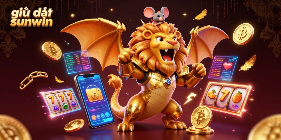 Experience the excitement of giải đấu sunwin with a dynamic 3D chimera and golden crypto coins!