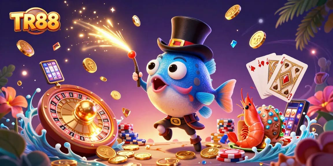 Engage with TR88's thrilling casino experience through vibrant characters and dynamic gameplay elements.
