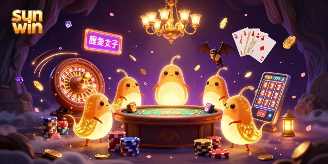 Experience exciting wins at Sun Win casino with vibrant glowworms lighting a captivating scene.