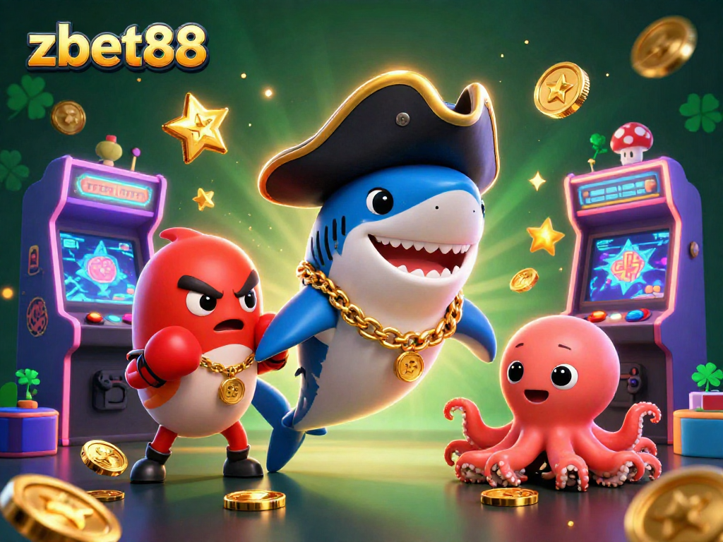 Join the zbet88 adventure with engaging characters and vibrant casino elements in a dynamic scene.