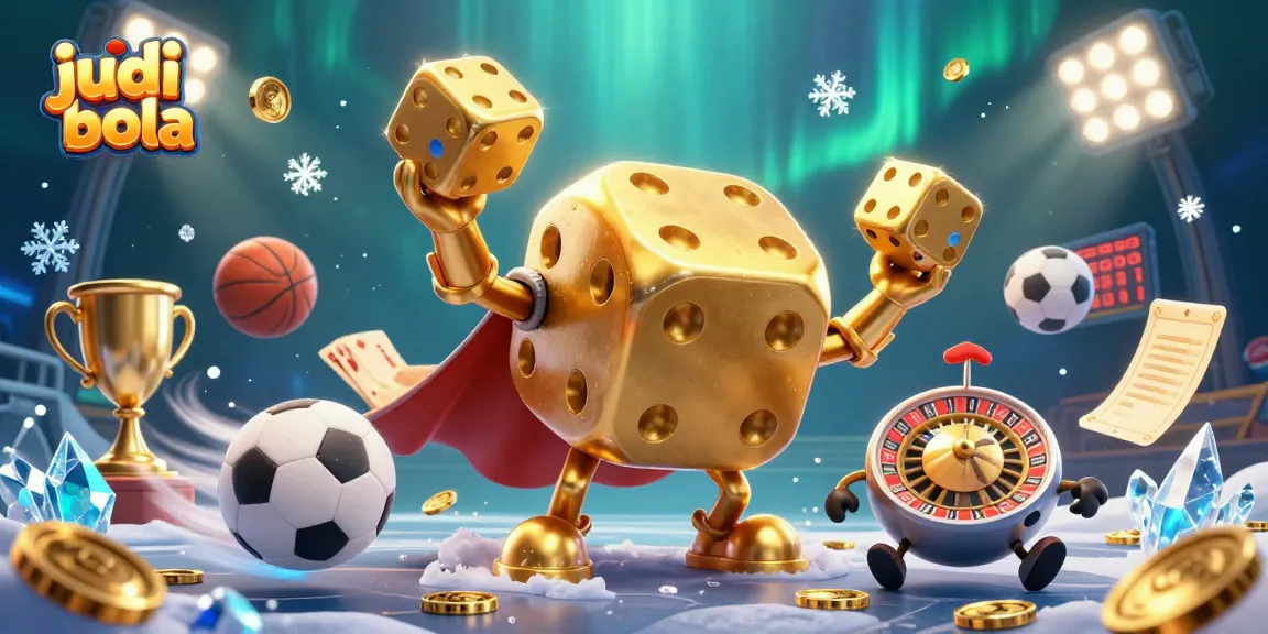 Engage in judi bola betting with vibrant sports elements in this rich, action-packed illustration.