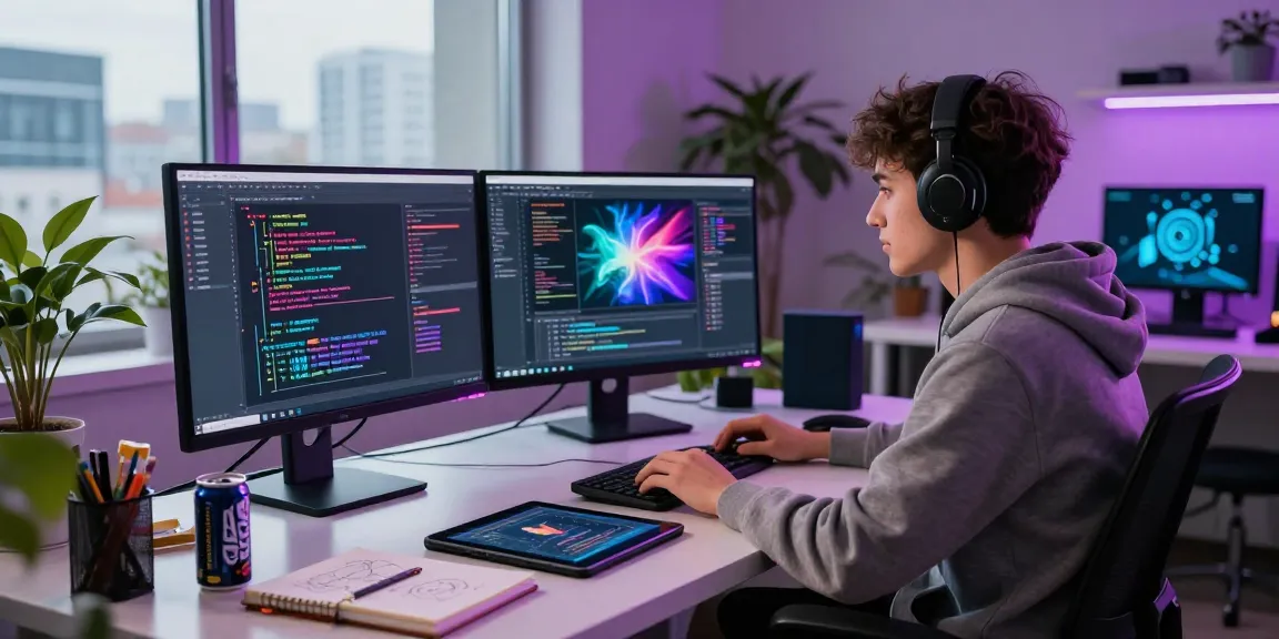 Creative workspace focused on AI innovation, showcasing juicy ai development.