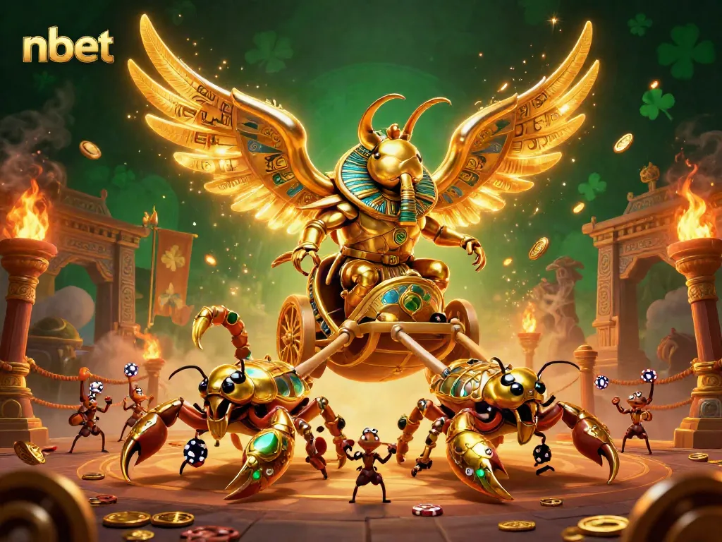 Spin the reels with nbet's luxurious golden scarab championing the casino realm