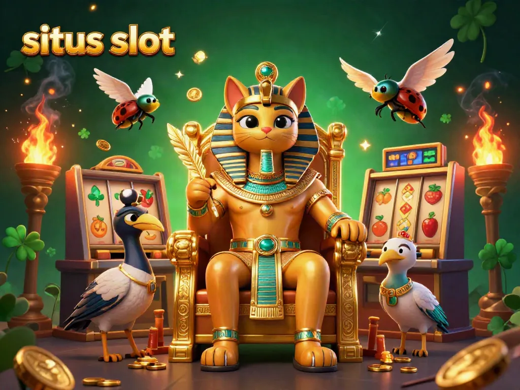 Experience thrilling gameplay at situs slot with vibrant slot machines and a dynamic 3D scene.
