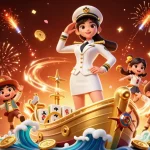 Engage in thrilling gameplay with raja89's golden ship and festive casino elements.