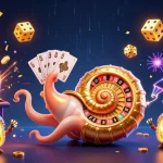 Experience the thrill of slot resmi with a vibrant 3D casino scene featuring a giant nautilus, jackpot elements, and glowing treasures.
