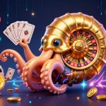 Experience the thrill of the World Cup with a vibrant 3D casino scene featuring a giant nautilus and glowing game elements.