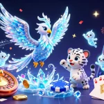 Engage in kèo nhà cái excitement with vibrant scenes of casino games and fortune elements.